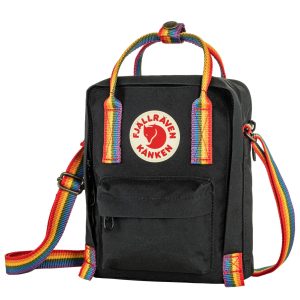 Fjallraven Kanken Rainbow Sling Black-Rainbow Pattern
