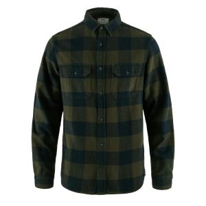 Fjallraven Ovik Heavy Flannel Shirt Deep Forest / Dark Navy