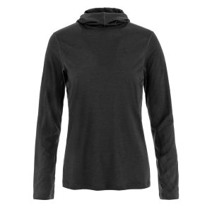 Fjallraven Womens Abisko Wool Sun-hoodie Black