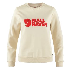 Fjallraven Womens Logo Sweater Chalk White / Flame Orange
